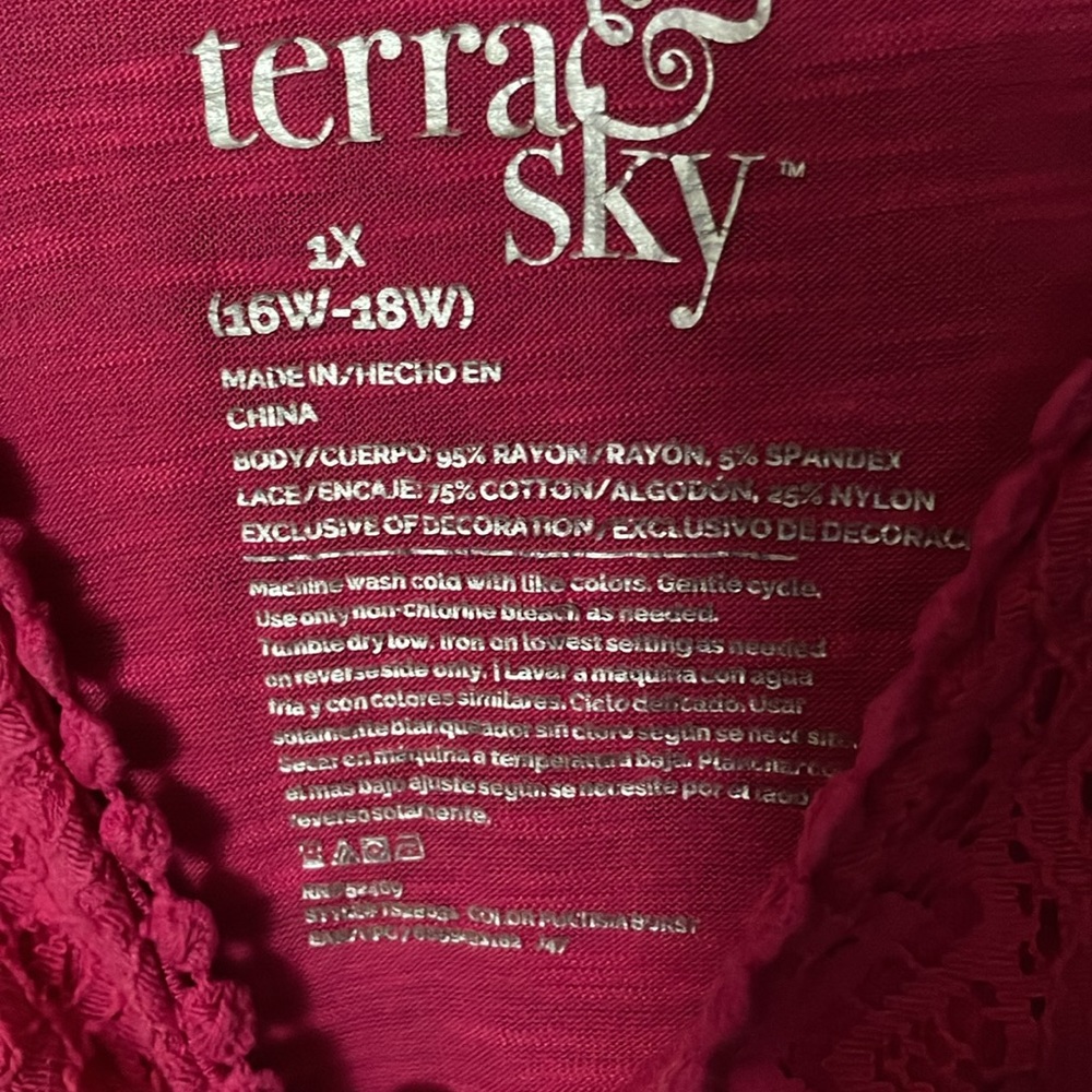 Terra & Sky Pink Sleeveless Top size 1X - Picture 3 of 4